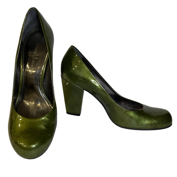 Vince Camuto Shoes - Vince Camuto Women's Green Leather Heels Size 9B